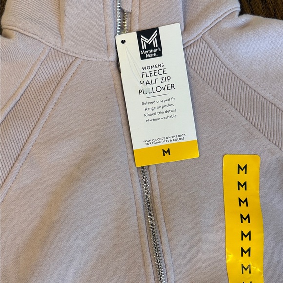 Members Mark Scuba Baby pink Quarter-Zip Pullover medium - Picture 5 of 6